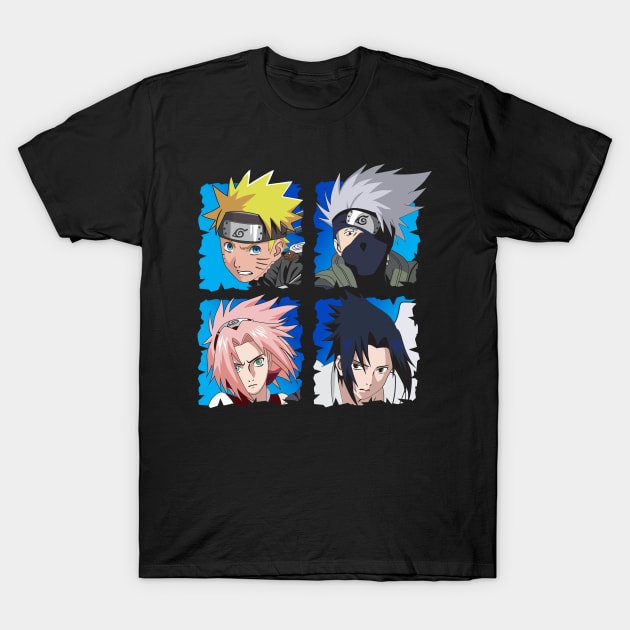 Team 7 anime fanart T-Shirt by Planet of Tees